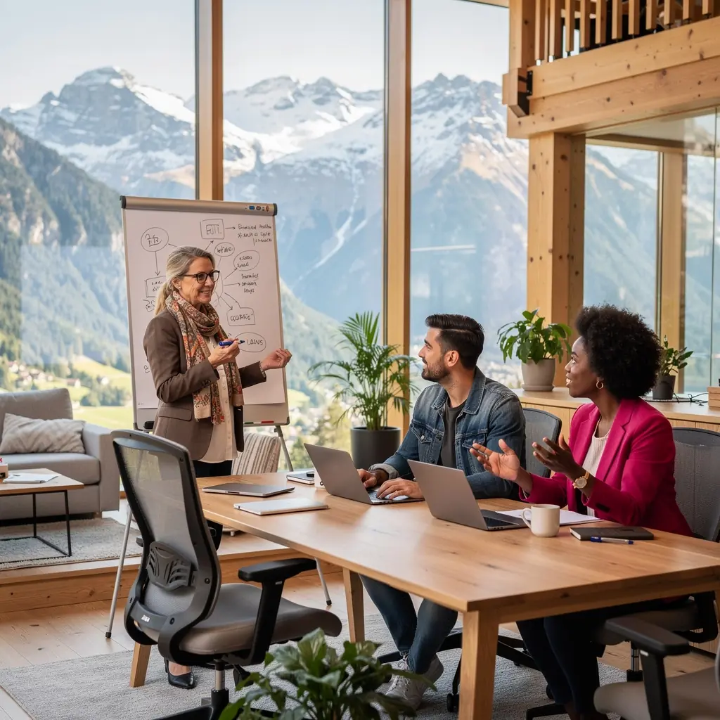 Ältere, charmante Geschäftshäuser in einer historischen Straße in Graz.