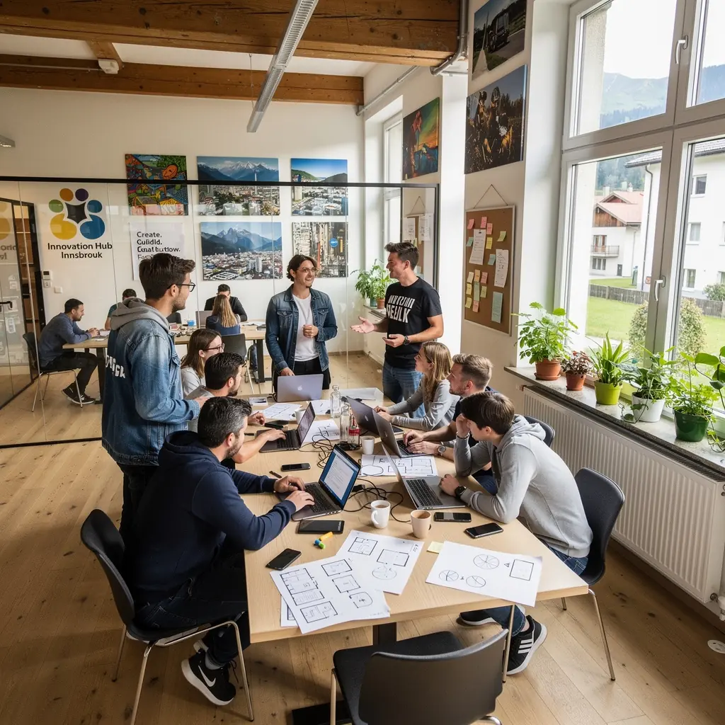 Moderne Büroflächen in einem hochmodernen Gewerbegebäude in Wien.