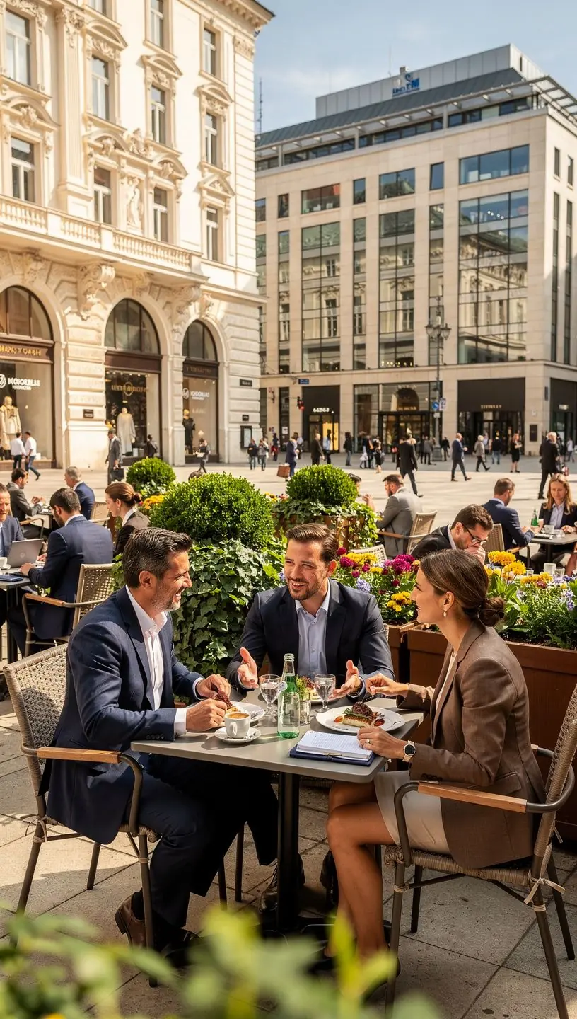 Luftaufnahme eines GeschГ¤ftszentrums mit optimaler Verkehrsanbindung in Graz.