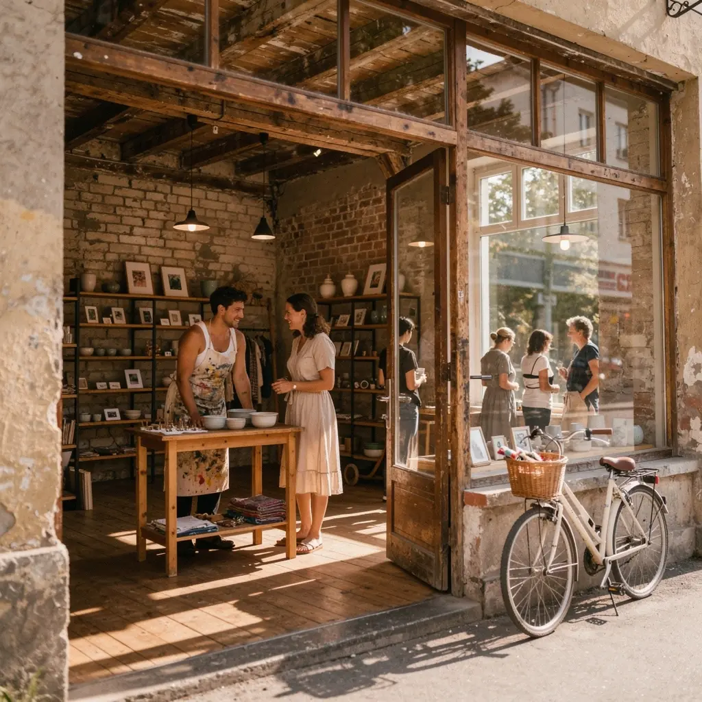 Elegantes Empfangsbereich eines modernen Bürogebäudes mit stilvollem Design.